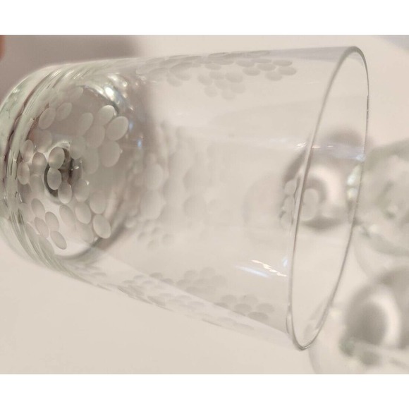 4 MCM Vtg Etched Flowers Floral Sherry Cordial Wine Glasses 7" Aperitif - Picture 10 of 11